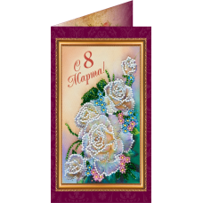 Postcard Bead embroidery kit Happy 8th of March (Women's Day) – 1