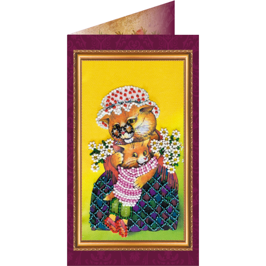 Postcard Bead embroidery kit Dear Grandma – 1, AO-044 by Abris Art - buy online! ✿ Fast delivery ✿ Factory price ✿ Wholesale and retail ✿ Purchase Postcards for bead embroidery