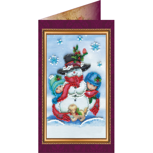 Postcard Bead embroidery kit Happy New Year – 8, AO-052 by Abris Art - buy online! ✿ Fast delivery ✿ Factory price ✿ Wholesale and retail ✿ Purchase Postcards for bead embroidery