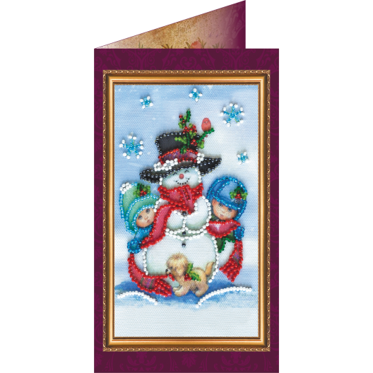 Postcard Bead embroidery kit Happy New Year – 8, AO-052 by Abris Art - buy online! ✿ Fast delivery ✿ Factory price ✿ Wholesale and retail ✿ Purchase Postcards for bead embroidery