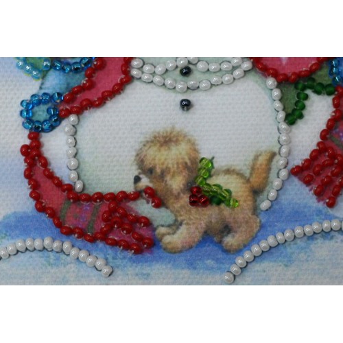 Postcard Bead embroidery kit Happy New Year – 8, AO-052 by Abris Art - buy online! ✿ Fast delivery ✿ Factory price ✿ Wholesale and retail ✿ Purchase Postcards for bead embroidery