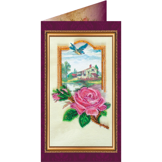 Postcard Bead embroidery kit Congratulations – 10, AO-056 by Abris Art - buy online! ✿ Fast delivery ✿ Factory price ✿ Wholesale and retail ✿ Purchase Postcards for bead embroidery
