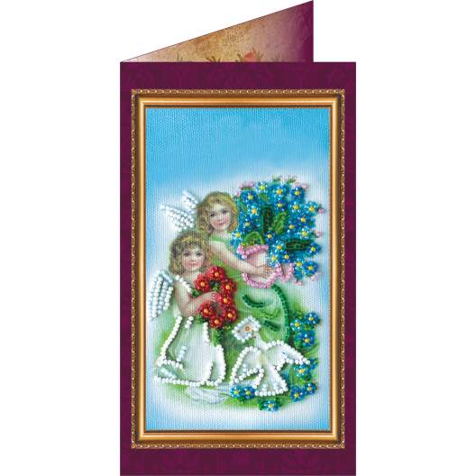 Postcard Bead embroidery kit Happy Angel Day – 2, AO-058 by Abris Art - buy online! ✿ Fast delivery ✿ Factory price ✿ Wholesale and retail ✿ Purchase Postcards for bead embroidery