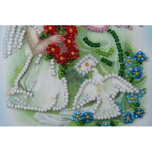 Postcard Bead embroidery kit Happy Angel Day – 2, AO-058 by Abris Art - buy online! ✿ Fast delivery ✿ Factory price ✿ Wholesale and retail ✿ Purchase Postcards for bead embroidery