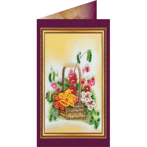 Postcard Bead embroidery kit Congratulations – 13, AO-060 by Abris Art - buy online! ✿ Fast delivery ✿ Factory price ✿ Wholesale and retail ✿ Purchase Postcards for bead embroidery
