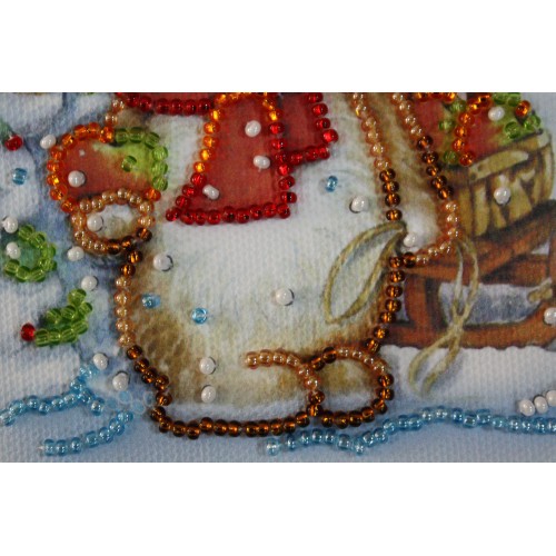 Postcard Bead embroidery kit Happy New Year – 9, AO-061 by Abris Art - buy online! ✿ Fast delivery ✿ Factory price ✿ Wholesale and retail ✿ Purchase Postcards for bead embroidery