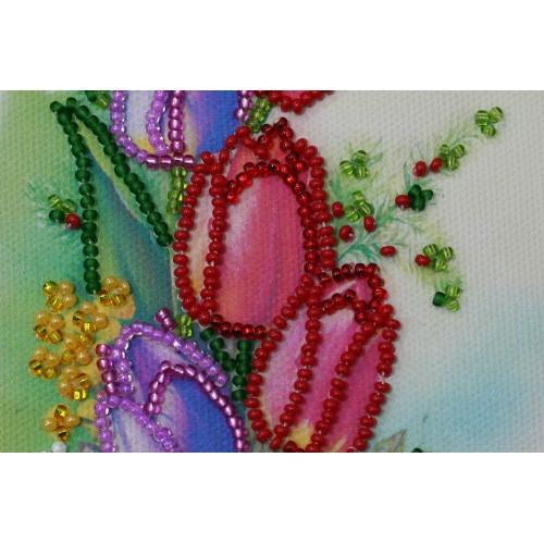 Postcard Bead embroidery kit Happy 8th of March (Womens Day) – 9, AO-063 by Abris Art - buy online! ✿ Fast delivery ✿ Factory price ✿ Wholesale and retail ✿ Purchase Postcards for bead embroidery