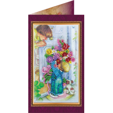 Postcard Bead embroidery kit Dear Mama – 2
