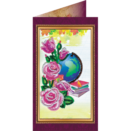 Postcard Bead embroidery kit Best teacher – 2, AO-095 by Abris Art - buy online! ✿ Fast delivery ✿ Factory price ✿ Wholesale and retail ✿ Purchase Postcards for bead embroidery