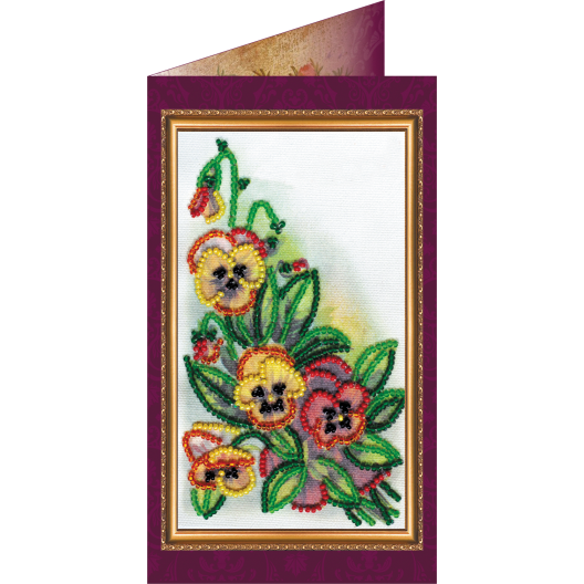 Postcard Bead embroidery kit Happy Anniversary – 2, AO-097 by Abris Art - buy online! ✿ Fast delivery ✿ Factory price ✿ Wholesale and retail ✿ Purchase Postcards for bead embroidery