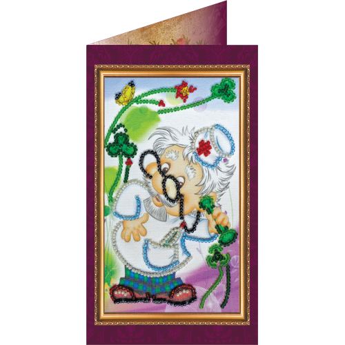 Postcard Bead embroidery kit Best doctor – 1, AO-098 by Abris Art - buy online! ✿ Fast delivery ✿ Factory price ✿ Wholesale and retail ✿ Purchase Postcards for bead embroidery