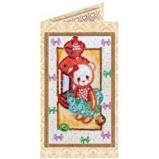 Postcard bead embroidery kits Teddy bear - 1