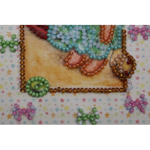 Postcard bead embroidery kits Teddy bear - 1, AO-101 by Abris Art - buy online! ✿ Fast delivery ✿ Factory price ✿ Wholesale and retail ✿ Purchase Postcards for bead embroidery