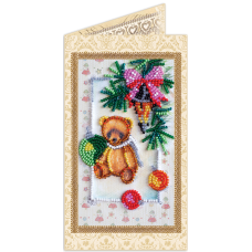 Postcard bead embroidery kits Teddy bear - 4