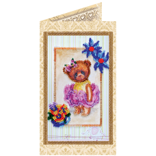 Postcard bead embroidery kits Teddy bear - 5