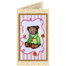 Postcard bead embroidery kits Teddy bear - 6