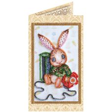 Postcard bead embroidery kits Teddy hare - 1