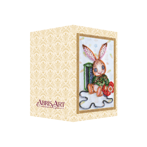 Postcard bead embroidery kits Teddy hare - 1, AO-109 by Abris Art - buy online! ✿ Fast delivery ✿ Factory price ✿ Wholesale and retail ✿ Purchase Postcards for bead embroidery