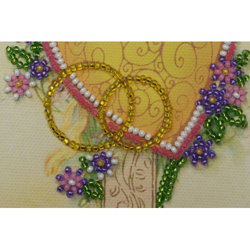 Postcard bead embroidery kits Happy Wedding – 4, AO-112 by Abris Art - buy online! ✿ Fast delivery ✿ Factory price ✿ Wholesale and retail ✿ Purchase Postcards for bead embroidery