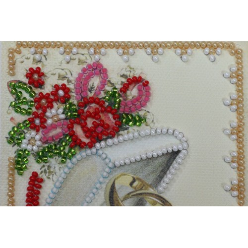 Postcard bead embroidery kits Happy Wedding – 7, AO-115 by Abris Art - buy online! ✿ Fast delivery ✿ Factory price ✿ Wholesale and retail ✿ Purchase Postcards for bead embroidery