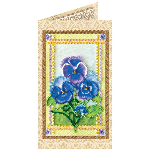 Postcard bead embroidery kits Violet, AO-118 by Abris Art - buy online! ✿ Fast delivery ✿ Factory price ✿ Wholesale and retail ✿ Purchase Postcards for bead embroidery