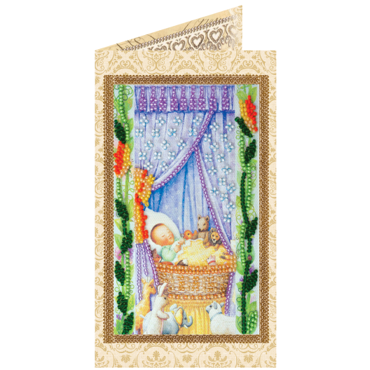 Postcard bead embroidery kits Cradle, AO-119 by Abris Art - buy online! ✿ Fast delivery ✿ Factory price ✿ Wholesale and retail ✿ Purchase Postcards for bead embroidery