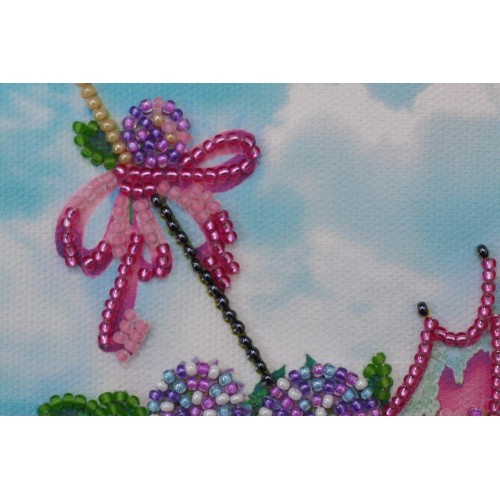 Postcard Bead embroidery kit Flowers are in the umbrella, AO-121 by Abris Art - buy online! ✿ Fast delivery ✿ Factory price ✿ Wholesale and retail ✿ Purchase Postcards for bead embroidery