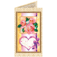 Postcard Bead embroidery kit With love-4