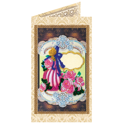 Postcard Bead embroidery kit A present for the darling, AO-123 by Abris Art - buy online! ✿ Fast delivery ✿ Factory price ✿ Wholesale and retail ✿ Purchase Postcards for bead embroidery