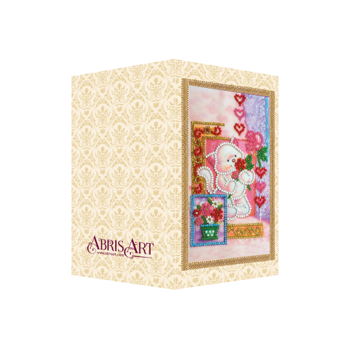 Postcard Bead embroidery kit Pussycat, AO-125 by Abris Art - buy online! ✿ Fast delivery ✿ Factory price ✿ Wholesale and retail ✿ Purchase Postcards for bead embroidery