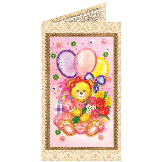 Postcard Bead embroidery kit Playdate, AO-126 by Abris Art - buy online! ✿ Fast delivery ✿ Factory price ✿ Wholesale and retail ✿ Purchase Postcards for bead embroidery