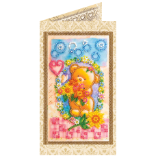 Postcard Bead embroidery kit A clearing in the flowers