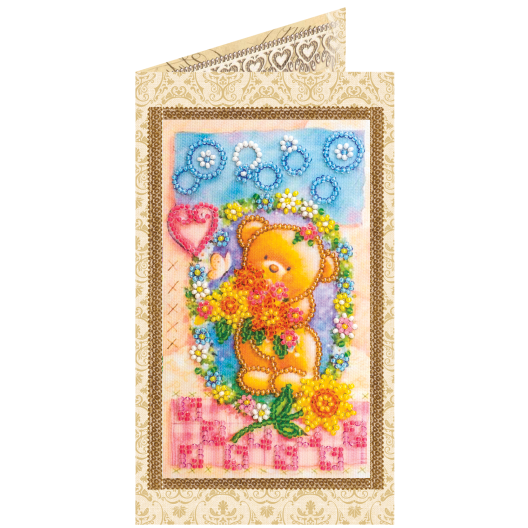 Postcard Bead embroidery kit A clearing in the flowers, AO-127 by Abris Art - buy online! ✿ Fast delivery ✿ Factory price ✿ Wholesale and retail ✿ Purchase Postcards for bead embroidery