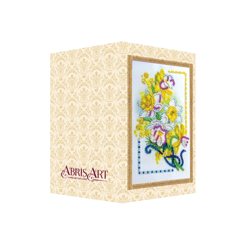 Postcard Bead embroidery kit Spring gift, AO-128 by Abris Art - buy online! ✿ Fast delivery ✿ Factory price ✿ Wholesale and retail ✿ Purchase Postcards for bead embroidery