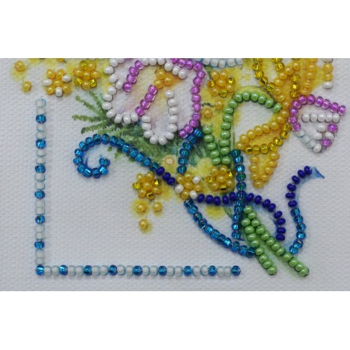 Postcard Bead embroidery kit Spring gift, AO-128 by Abris Art - buy online! ✿ Fast delivery ✿ Factory price ✿ Wholesale and retail ✿ Purchase Postcards for bead embroidery