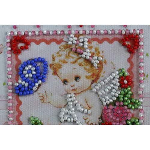 Postcard Bead embroidery kit Gentle angel, AO-132 by Abris Art - buy online! ✿ Fast delivery ✿ Factory price ✿ Wholesale and retail ✿ Purchase Postcards for bead embroidery