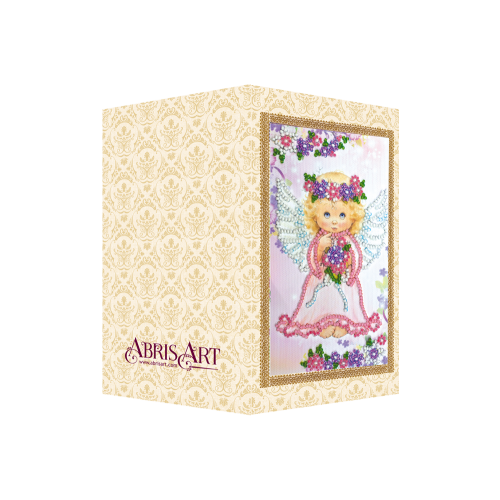 Postcard Bead embroidery kit Lovely angel, AO-133 by Abris Art - buy online! ✿ Fast delivery ✿ Factory price ✿ Wholesale and retail ✿ Purchase Postcards for bead embroidery