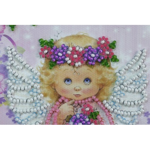 Postcard Bead embroidery kit Lovely angel, AO-133 by Abris Art - buy online! ✿ Fast delivery ✿ Factory price ✿ Wholesale and retail ✿ Purchase Postcards for bead embroidery