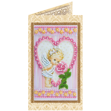 Postcard Bead embroidery kit Angel and Rose