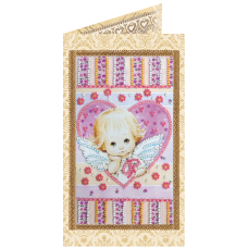 Postcard Bead embroidery kit Little Cupid