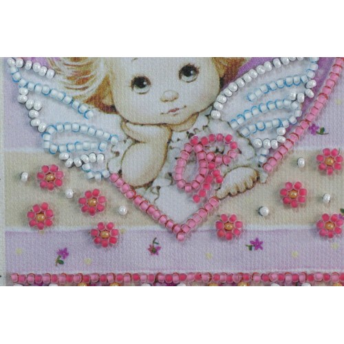 Postcard Bead embroidery kit Little Cupid, AO-135 by Abris Art - buy online! ✿ Fast delivery ✿ Factory price ✿ Wholesale and retail ✿ Purchase Postcards for bead embroidery