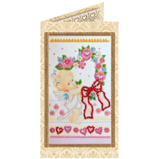 Postcard Bead embroidery kit Mischievous cupid