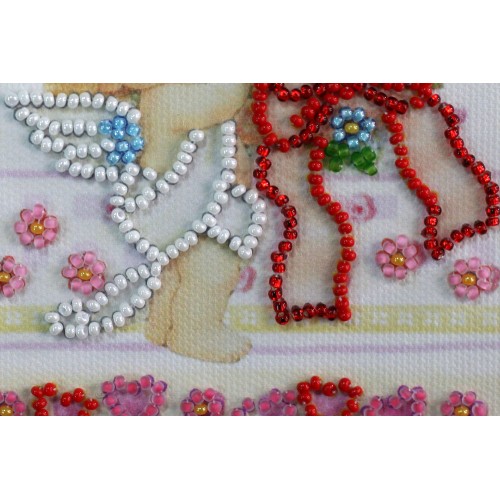 Postcard Bead embroidery kit Mischievous cupid, AO-137 by Abris Art - buy online! ✿ Fast delivery ✿ Factory price ✿ Wholesale and retail ✿ Purchase Postcards for bead embroidery