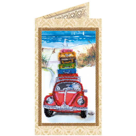 Postcard Bead embroidery kit Vacation at the seaside, AO-145 by Abris Art - buy online! ✿ Fast delivery ✿ Factory price ✿ Wholesale and retail ✿ Purchase Postcards for bead embroidery