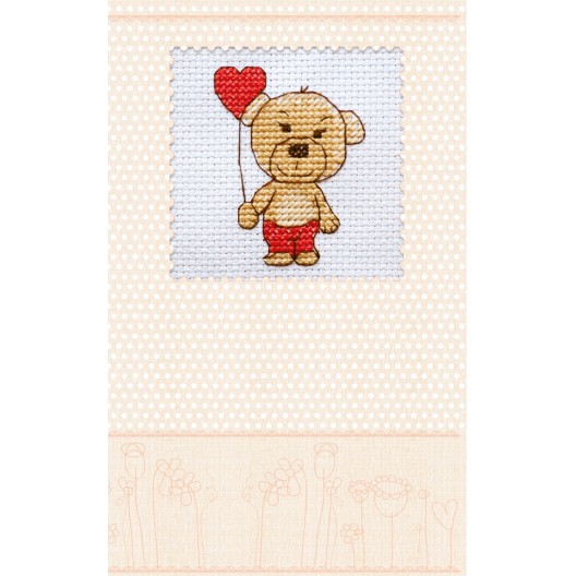 Valentines Teddy, AOH-001 by Abris Art - buy online! ✿ Fast delivery ✿ Factory price ✿ Wholesale and retail ✿ Purchase Cross-stitch postcards kits