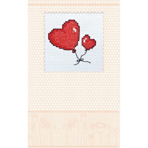 Valentines hearts, AOH-002 by Abris Art - buy online! ✿ Fast delivery ✿ Factory price ✿ Wholesale and retail ✿ Purchase Cross-stitch postcards kits