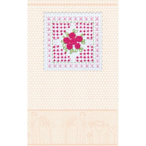 Postcard Cross-stitch kits Pink tenderness, AOH-010 by Abris Art - buy online! ✿ Fast delivery ✿ Factory price ✿ Wholesale and retail ✿ Purchase Cross-stitch postcards kits