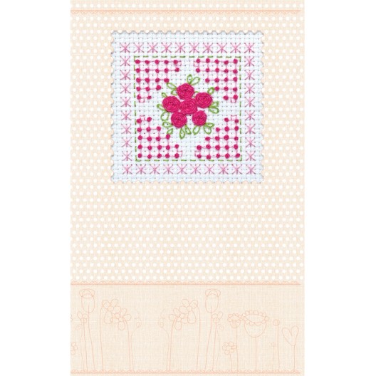 Postcard Cross-stitch kits Pink tenderness, AOH-010 by Abris Art - buy online! ✿ Fast delivery ✿ Factory price ✿ Wholesale and retail ✿ Purchase Cross-stitch postcards kits
