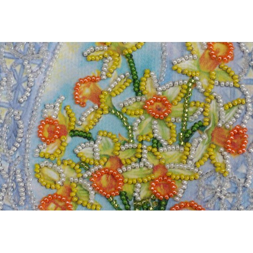 Postcard-envelope for microbead embroidery Still Life with a Fan, AOM-001 by Abris Art - buy online! ✿ Fast delivery ✿ Factory price ✿ Wholesale and retail ✿ Purchase Kit for embroidery postcard-envelope with microbeads on canvas