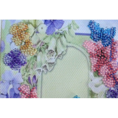 Postcard-envelope for microbead embroidery Dragonfly and Butterfly, AOM-004 by Abris Art - buy online! ✿ Fast delivery ✿ Factory price ✿ Wholesale and retail ✿ Purchase Kit for embroidery postcard-envelope with microbeads on canvas